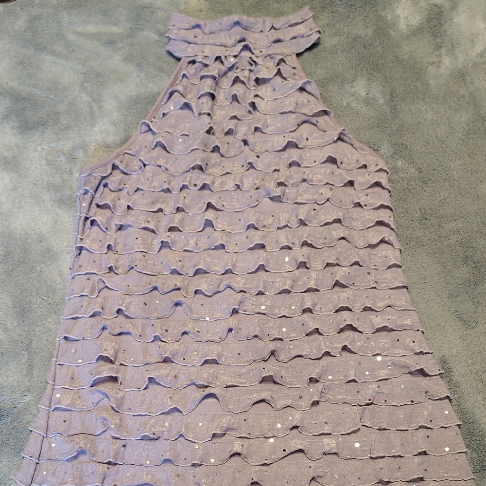 Purple Ruffled Halter Top